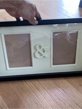 Umbra Black & Cream Double Photo Frame Twin Picture Frame GUC